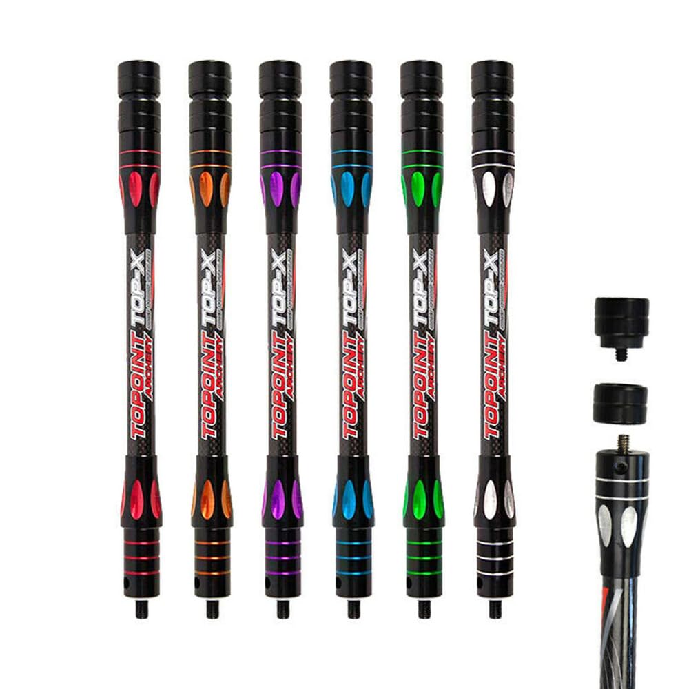 HNZMDY 10 Inch 12 Inch 15 Inch Archery Bow Stabilizer Balance Bar Rod Side Rod Carbon Fiber Stabilizer Dampen Weight for Compound Bow Recurve Bow Accessory (Green, 15 Inch)