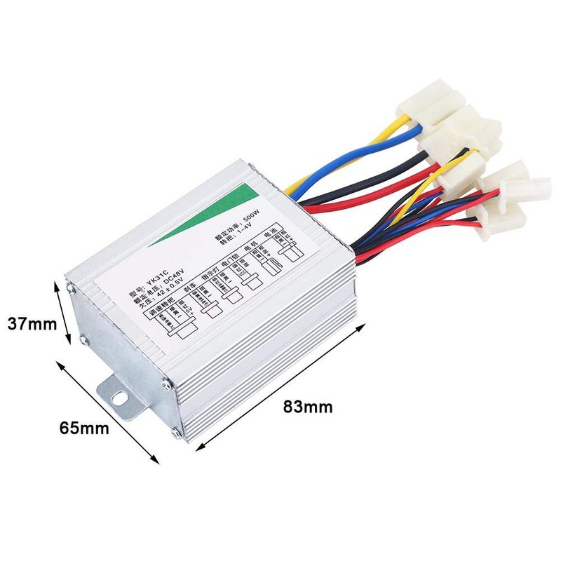 Electric Motor Controller, Scooter Speed Controller, 48V 500W Motorcycle Speed Brush Controller for Electric Scooter