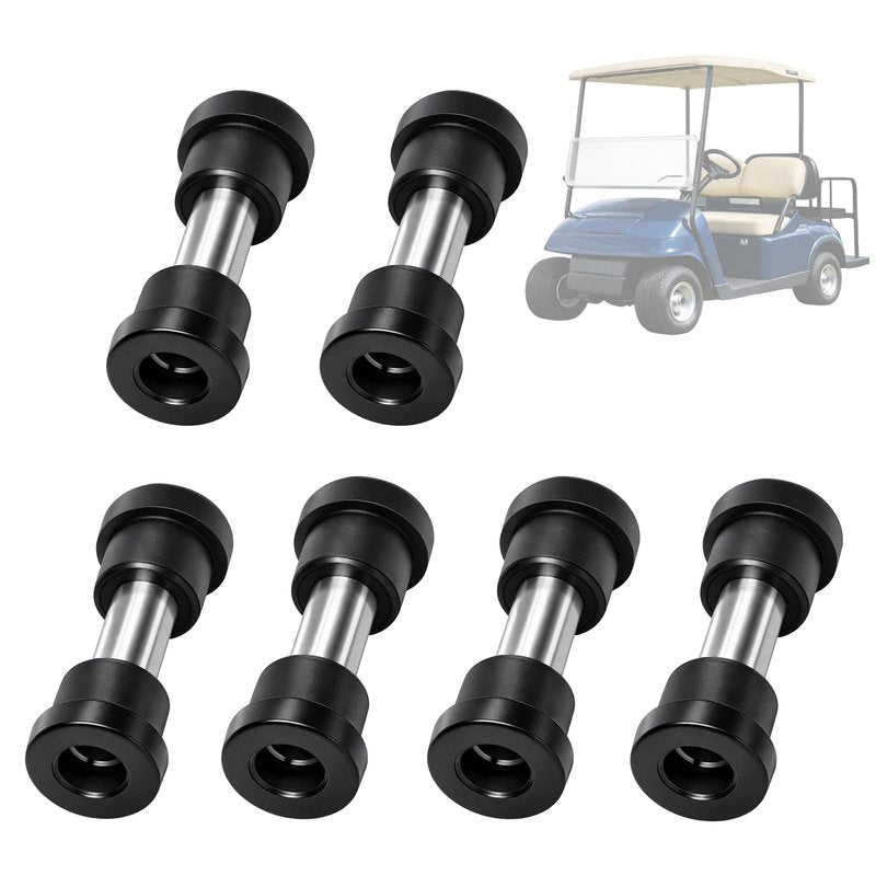 Podoy Golf Cart Leaf Spring Bushings Compatible with EZGO TXT Medalist 1994-Up, Club Car DS 1981-Up, Replace 70289-G02, 70291-G01, 1012303, 1015583 (12pcs Bushings, 6pcs Sleeves)