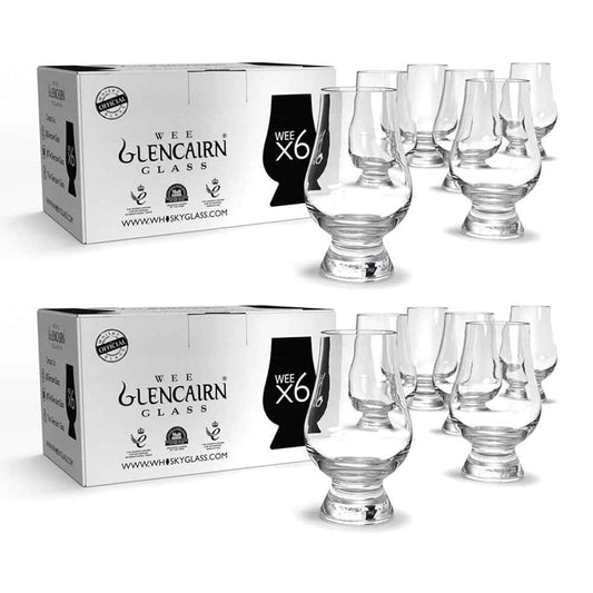 The WEE Glencairn Crystal Whisky Glass Set of 12 - Mini Size 3.34in, 85mm Whiskey Tasting Glass