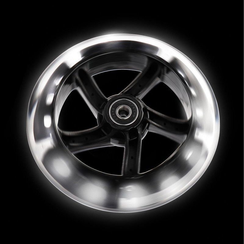 WHEELGOO Wiggle Scooter 145mm White Light-Up Replacement Wheels Front/Rear for Y Fliker 3-Wheeled Swing Scooter (2)