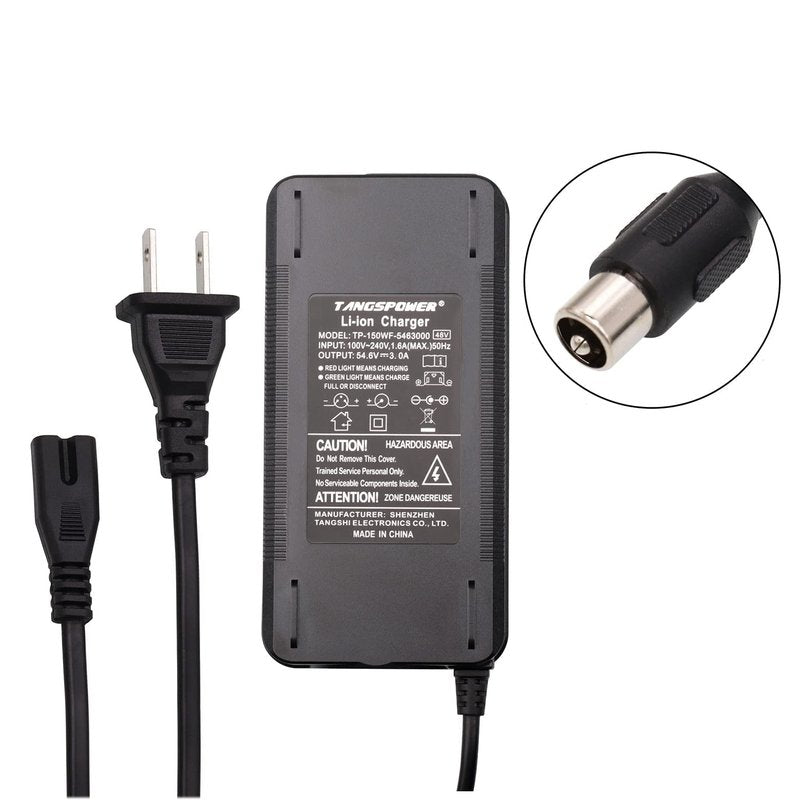48V Charger Moped Style Charger Output 54.6V 1.5A 48 Volt RCA 10mm Plug for 13S 48v 18Ah Battery Pack (3, Amps)