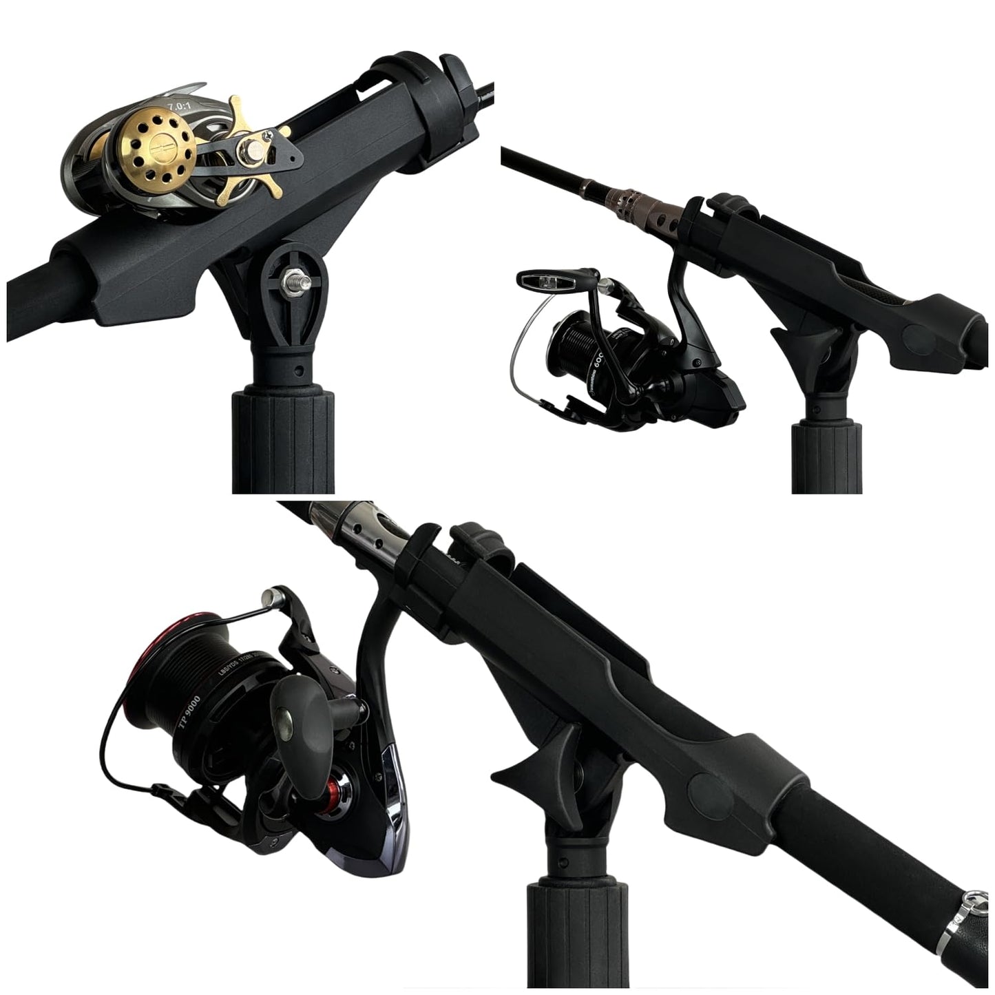 HiUmi 2 Pack Fishing Rod Holder with Track Mount Universal T-Shaped Screw Mounted on Rail for Kayak, Canoe, Fishing Boat (2Pack Rod Holders), Normal