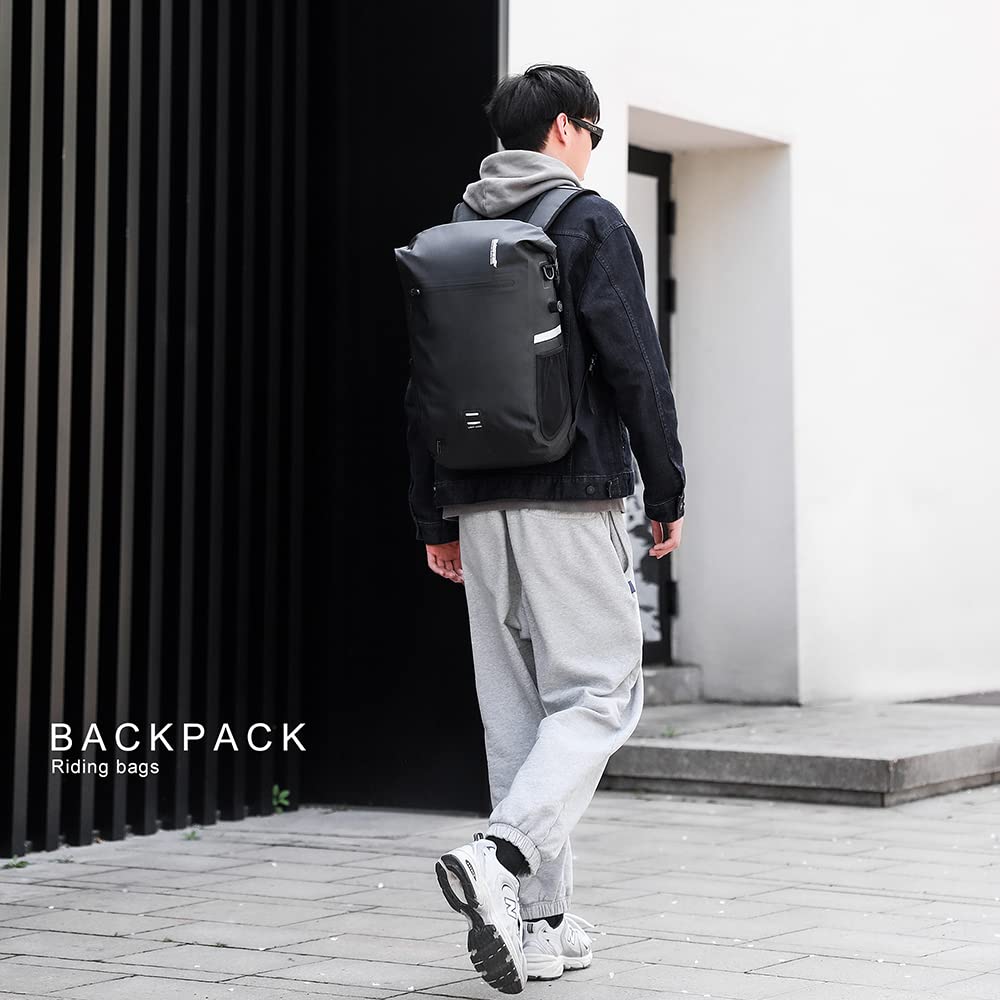 Rhinowalk Bike Pannier Bag 22L Waterproof Bicycle Bag Convertible - 2 in 1 Pannier Backpack Shoulder Bag Laptop Pannier Travel Bag Professional Cycling Accessories-Green