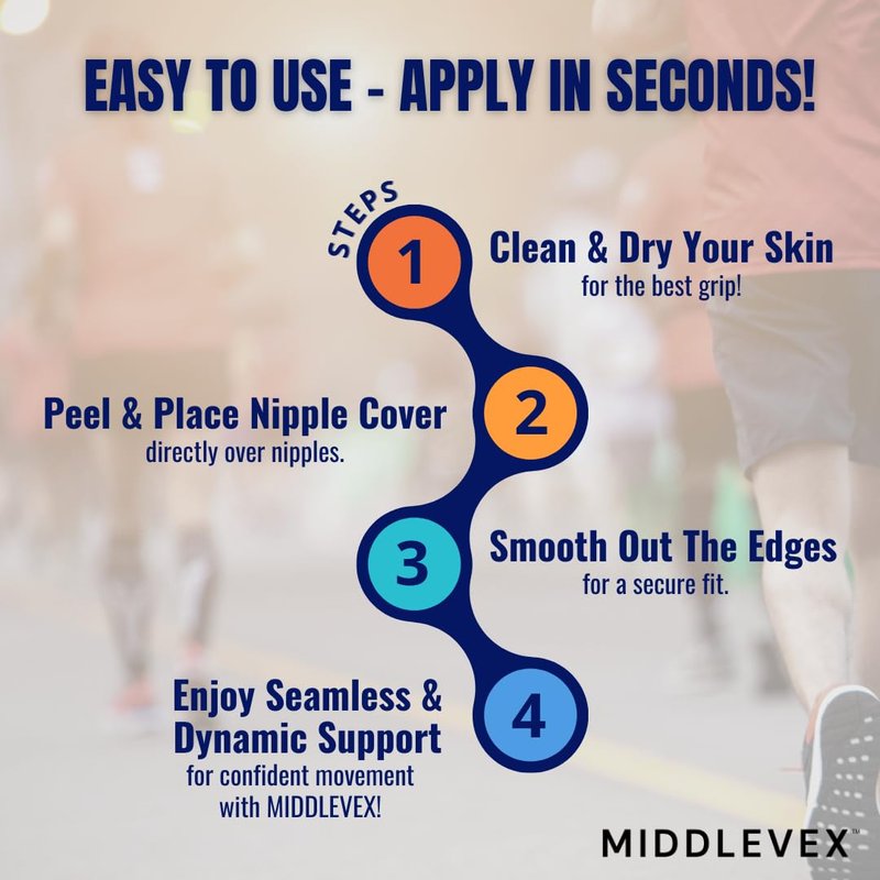 Middlevex Medium Pack Active PLUS Unisex Sport Nipple Cover - Anti-Chafing Disposable Sweatproof Men Women Sports Workouts (Plus, 25, Pairs) Beige