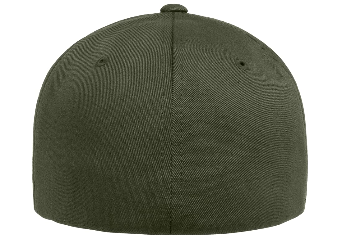 The Hat Pros Original Flexfit Wooly Cotton Twill Cap - Large-X-Large - Olive