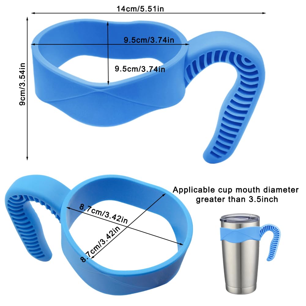 DanziX 3 Pack 20oz Tumbler Handles, Mug Handle or Cup Holder Replacement, Insulated Cup Handle Only - Black,Pink,Blue