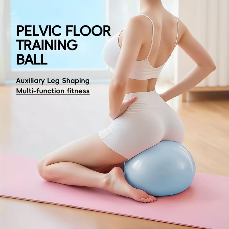AXIONA ELEMENTS 9 Inch Small Exercise Ball - Stability Ball for Barre, Yoga, Core Workouts & Physical Therapy - Durable Workout Ball (Blue)