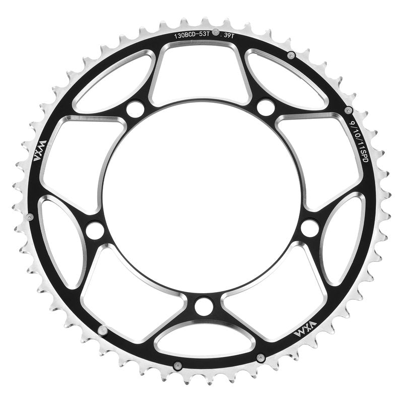 HARFINGTON 130BCD Bike Chainring 53T Round Narrow Wide Single Aluminum Chainring Chainwheel for Road Bike Bicycle 9/10/11 Speed Chains