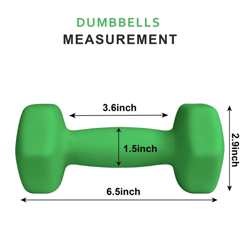Balelinko Home Gym Equipment Workouts Strength Training Weight Loss Pilates Weights Yoga Sets Weights for Women, Men, Seniors and Youth, 4LB Green, Pair