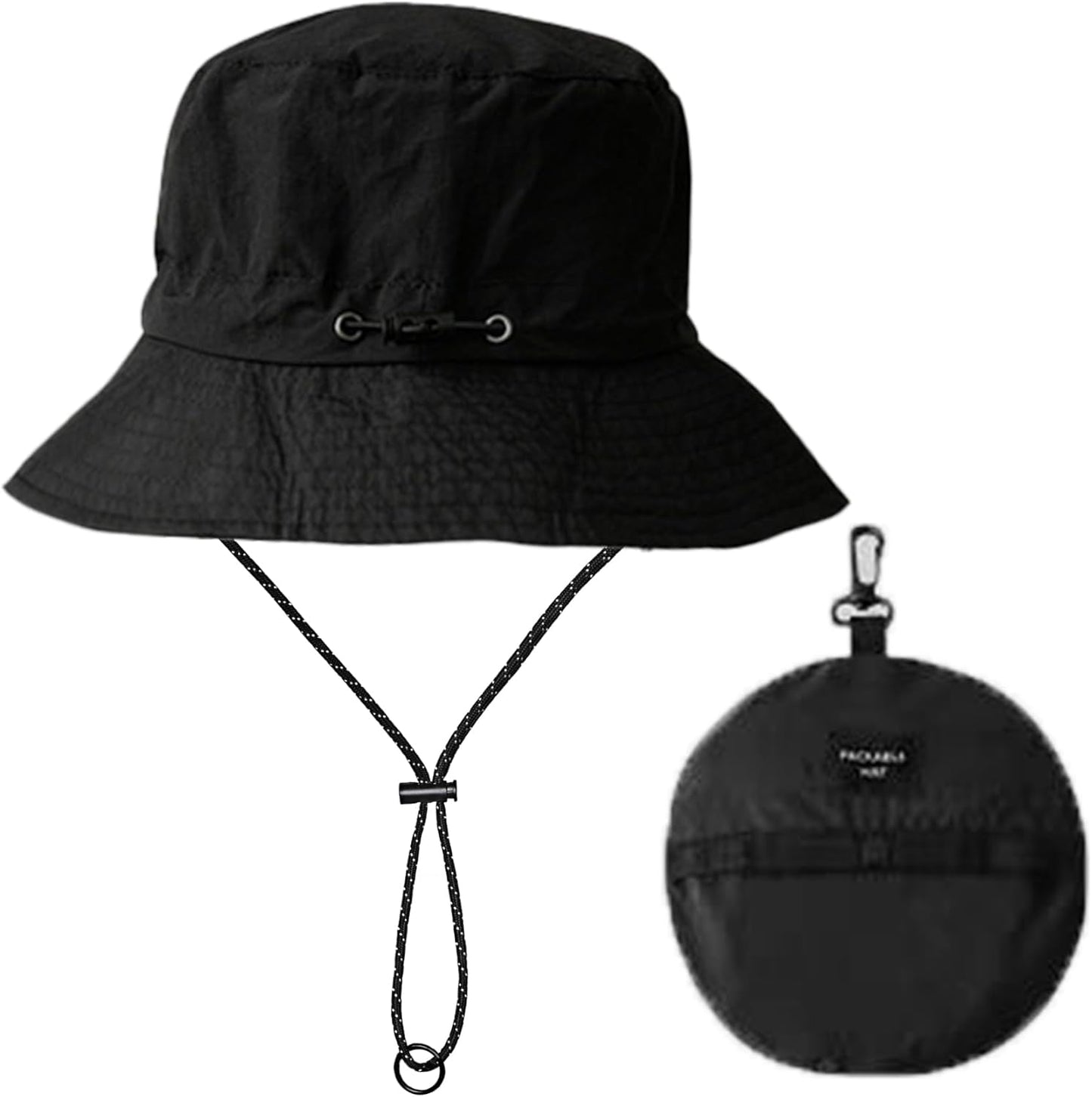Packable Bucket Hat - Splash-Proof Lightweight Fishing & Hiking Hat | Adjustable Chin Strap