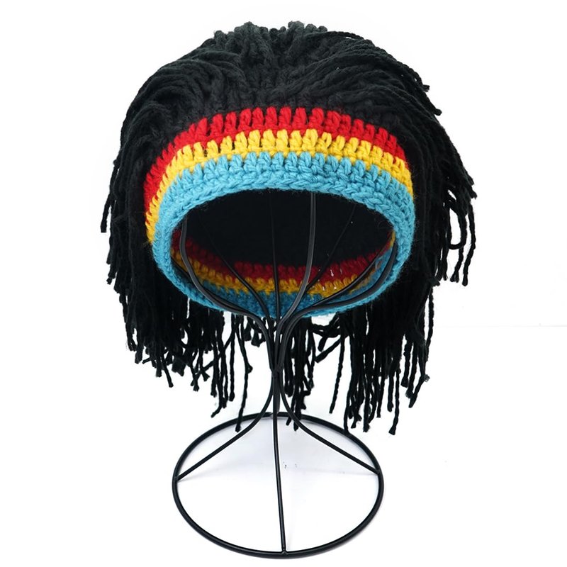 YeeHeen Wig Hat Knitted Wigs Beanie Hats with Dreadlocks Reggae Wig Cap for Women Men Black