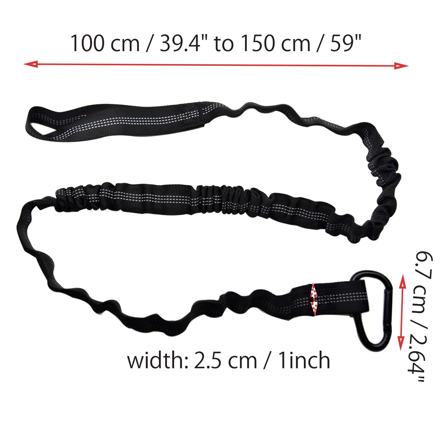 OZXNO 1 Pcs Paddle Leash Kayaking Stretchable Kayak Paddle Holder Tool Lanyard Black Kayak Rod Leash with Carabiner