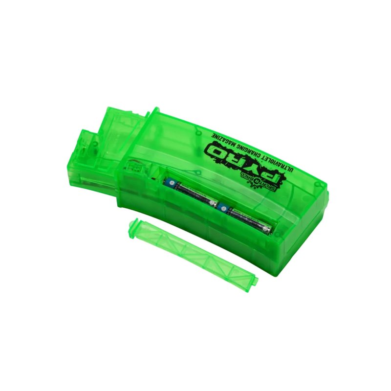 SplatRBall Pyro Glow‑in‑The‑Dark Gel Bead Blaster Magazine - 550 Round Capacity - LED - Green