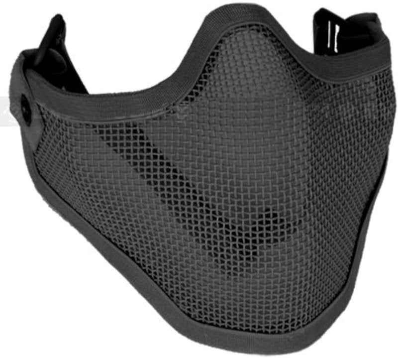 Airsoft Half Face Mask - Black Striker Tactical Protection | Durable & Lightweight Design
