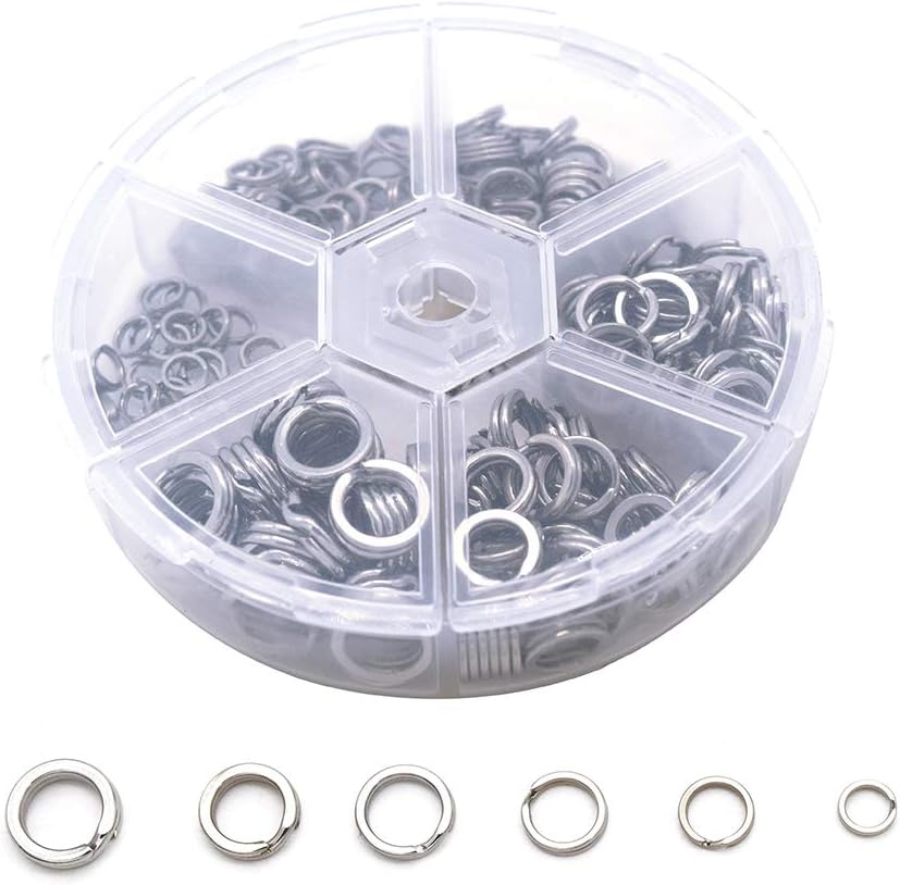 Heavy Duty Stainless Steel Split Rings | Double Fishing Lure Rings, 6 Sizes 5.2-13mm, 40-250LB
