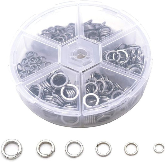 Heavy Duty Stainless Steel Split Rings | Double Fishing Lure Rings, 6 Sizes 5.2-13mm, 40-250LB