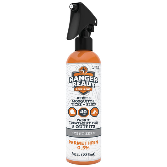 Ranger Ready 0.5% Permethrin Spray for Clothes and Outdoor Gear - Permethrin Insect & Tick Repellent - Scent Zero, 8 Fl Oz.