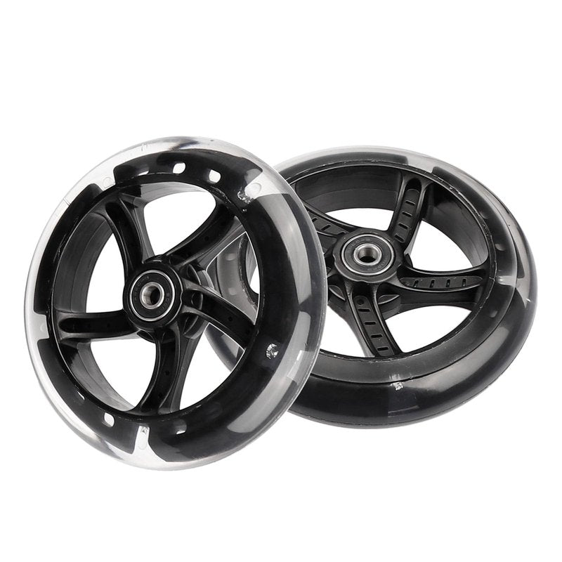 WHEELGOO Wiggle Scooter 145mm White Light-Up Replacement Wheels Front/Rear for Y Fliker 3-Wheeled Swing Scooter (2)