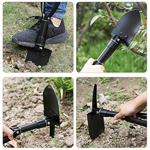 DARTMOOR Mini Folding Shovel High Carbon Steel, Portable Lightweight Outdoor Tactical Survival Foldable Mini Shovel, Entrenching Tool, Camping, Hiking, Digging, Backpacking, Car Emergency