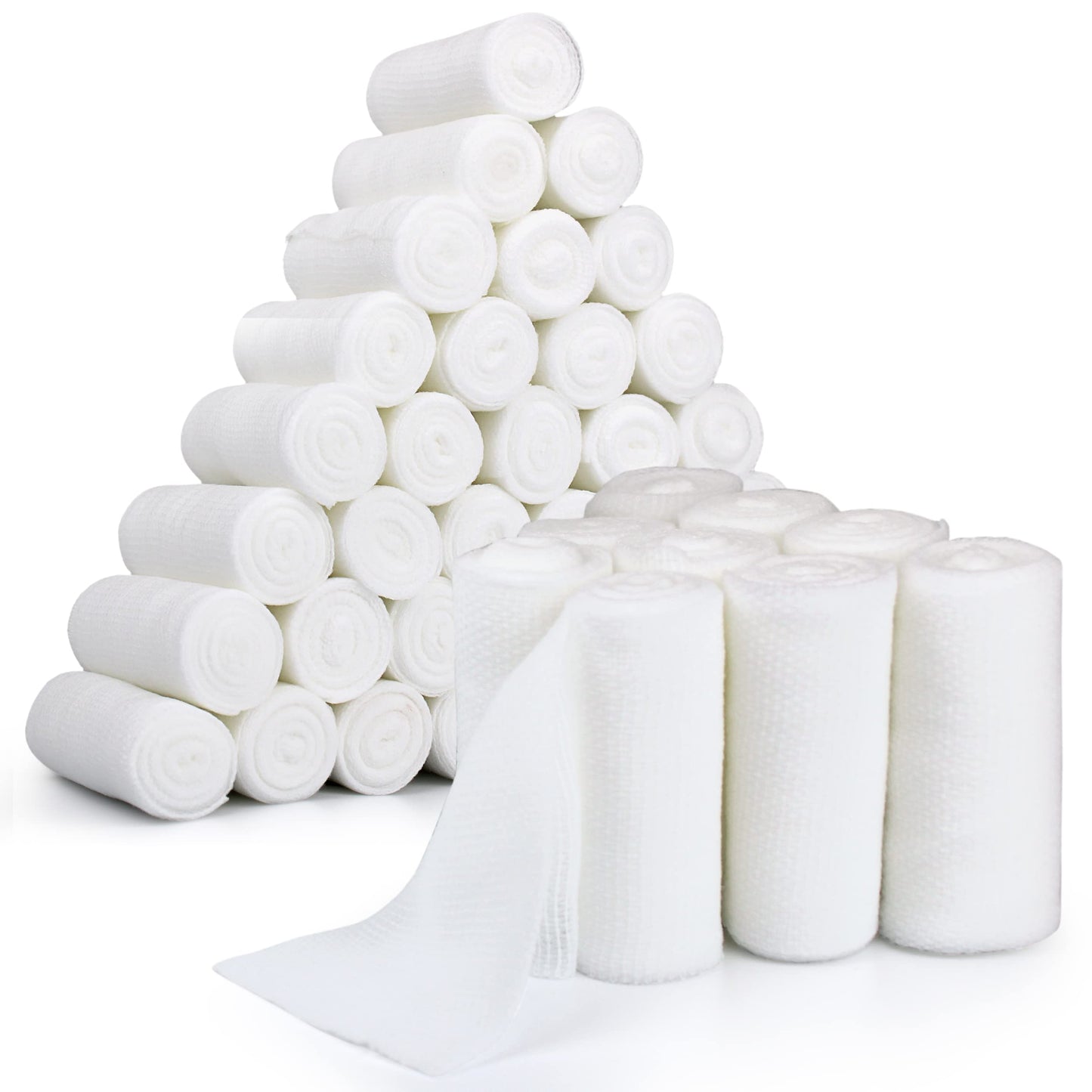 AFFORDTEX Gauze Bandages – 36 Rolls - Premium First Aid Supplies for Safe Adventuring – Flexible, Stretchable, and Breathable Gauze Rolls – 4” x 4.1 Yards Bandage Wrap for Wound Dressing