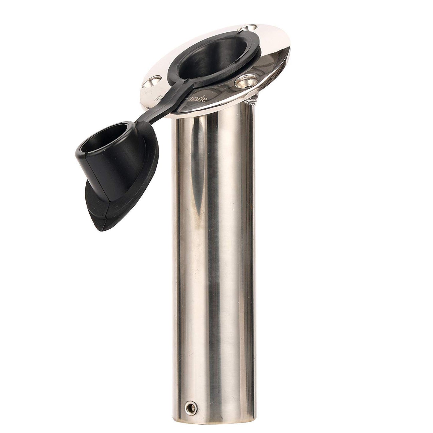 Amarine-made 30 Degree Stainless Steel Heavy Duty Flush Mount Sunshine Resistant Rod Holder Black PVC Cap Liner (2pcs)