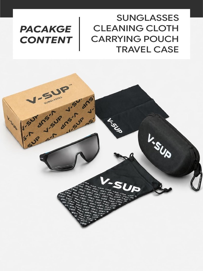 V-SUP Youth Baseball Sunglasses, UV400 Protection Kids Sports Lightweight Boys Sun Glasses Unbreakable Girls Softball Rubber Frame for Teen Age 6-10 Outdoor Activities