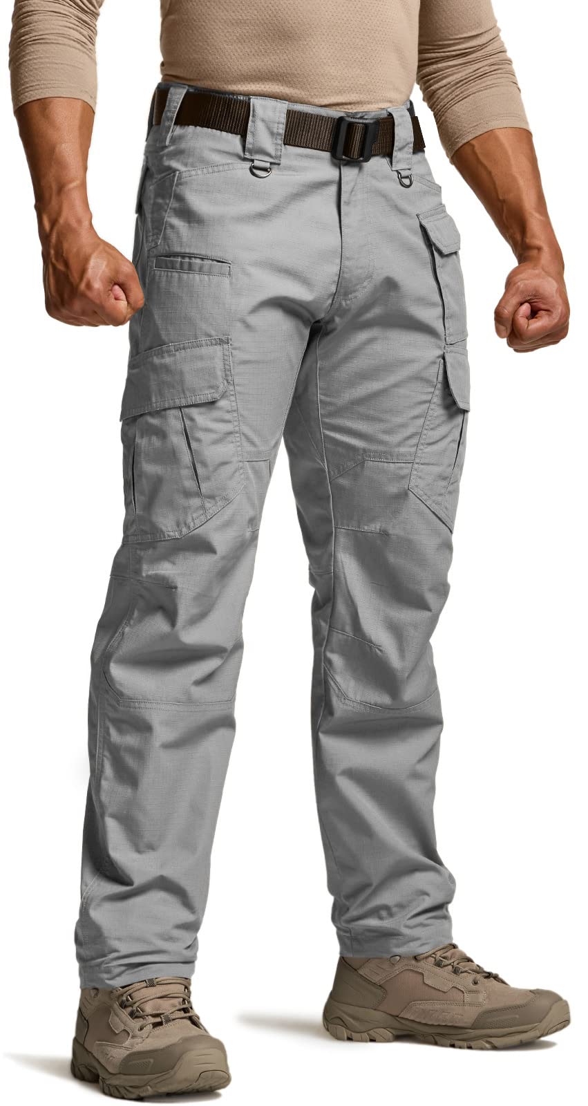 CQR Men's Tactical Pants, Water Resistant Ripstop Cargo Pants, Lightweight EDC Work Hiking Pants, Outdoor Apparel, Duratex Mag Pocket Stone, 30W x 30L