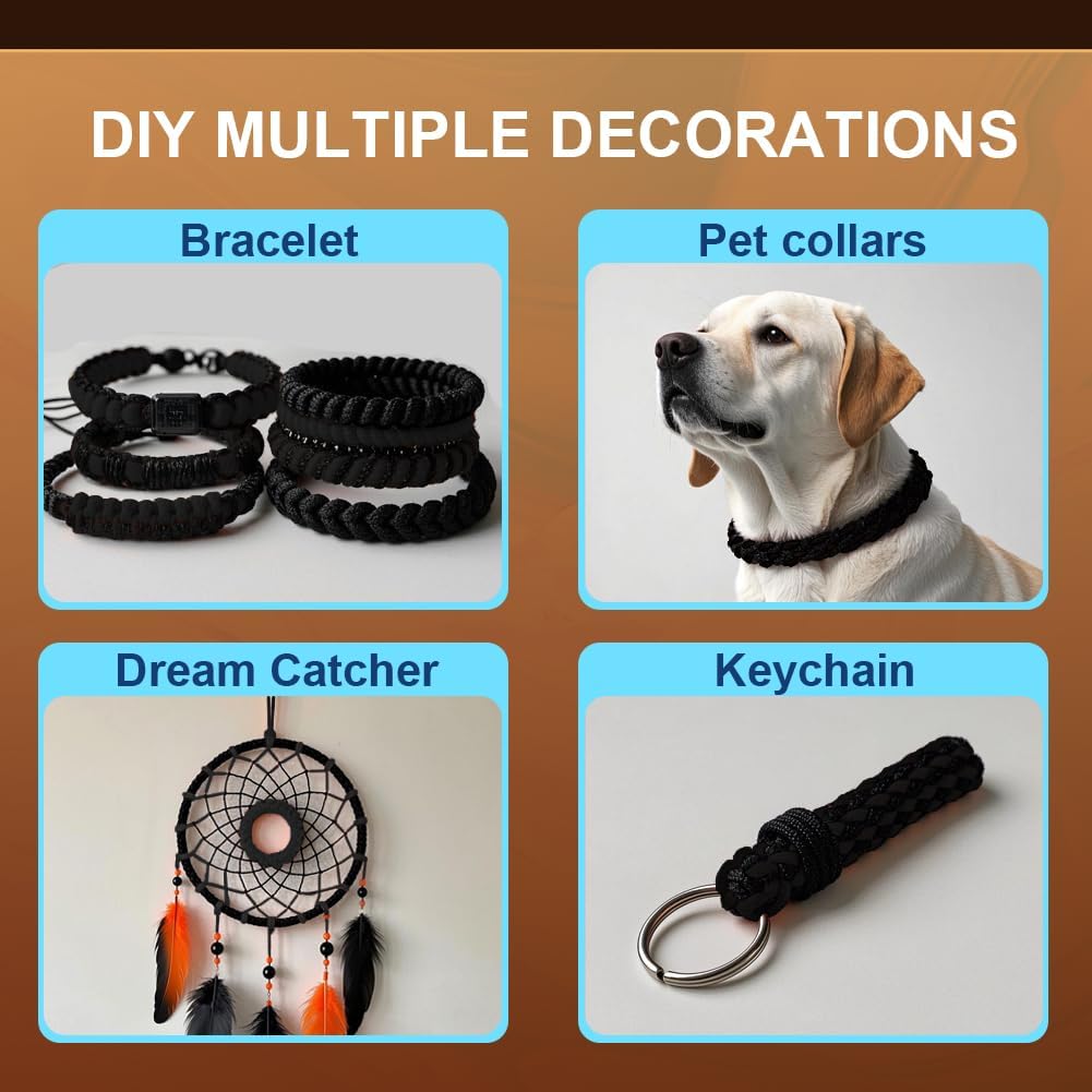Micro Paracord - 1.18mm x 100ft Thin Braided Utility Cord for Crafting, DIY Projects & Camping