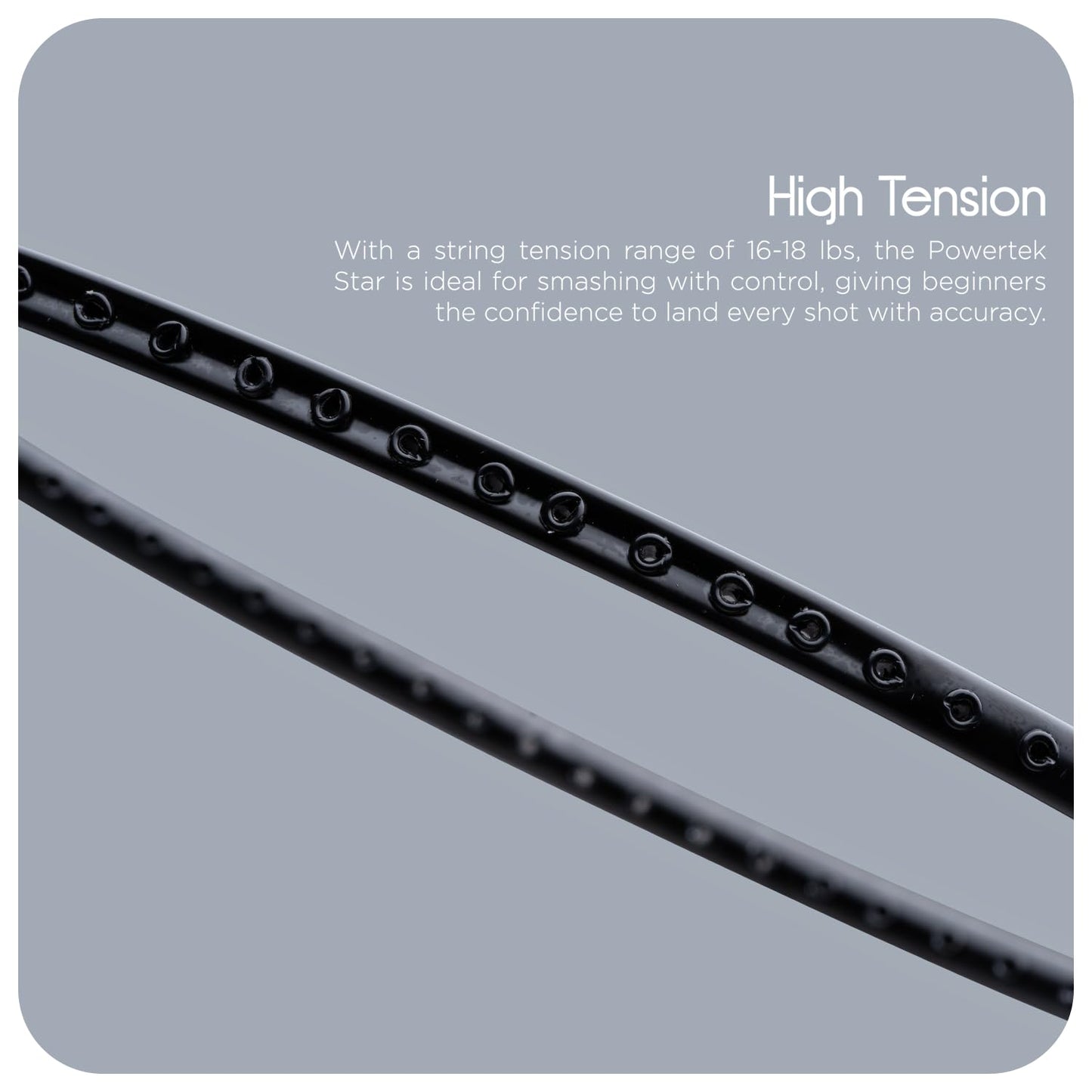 Hundred Powertek Star Badminton Racket Set of 2, Black, Pre-Strung Racquets with Full Cover and 2 Nylon Shuttlecocks, Lightweight and Durable for Beginners and Recreational Play