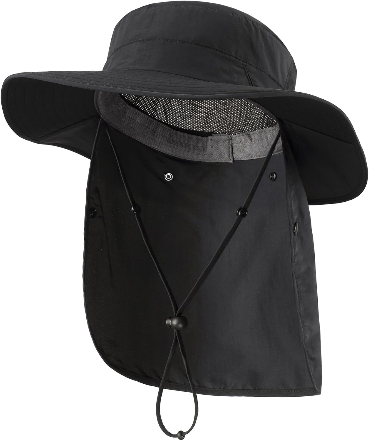 UPF 50+ Wide Brim Sun Hat with Neck Flap | Summer Bucket Hat for Gardening & Fishing