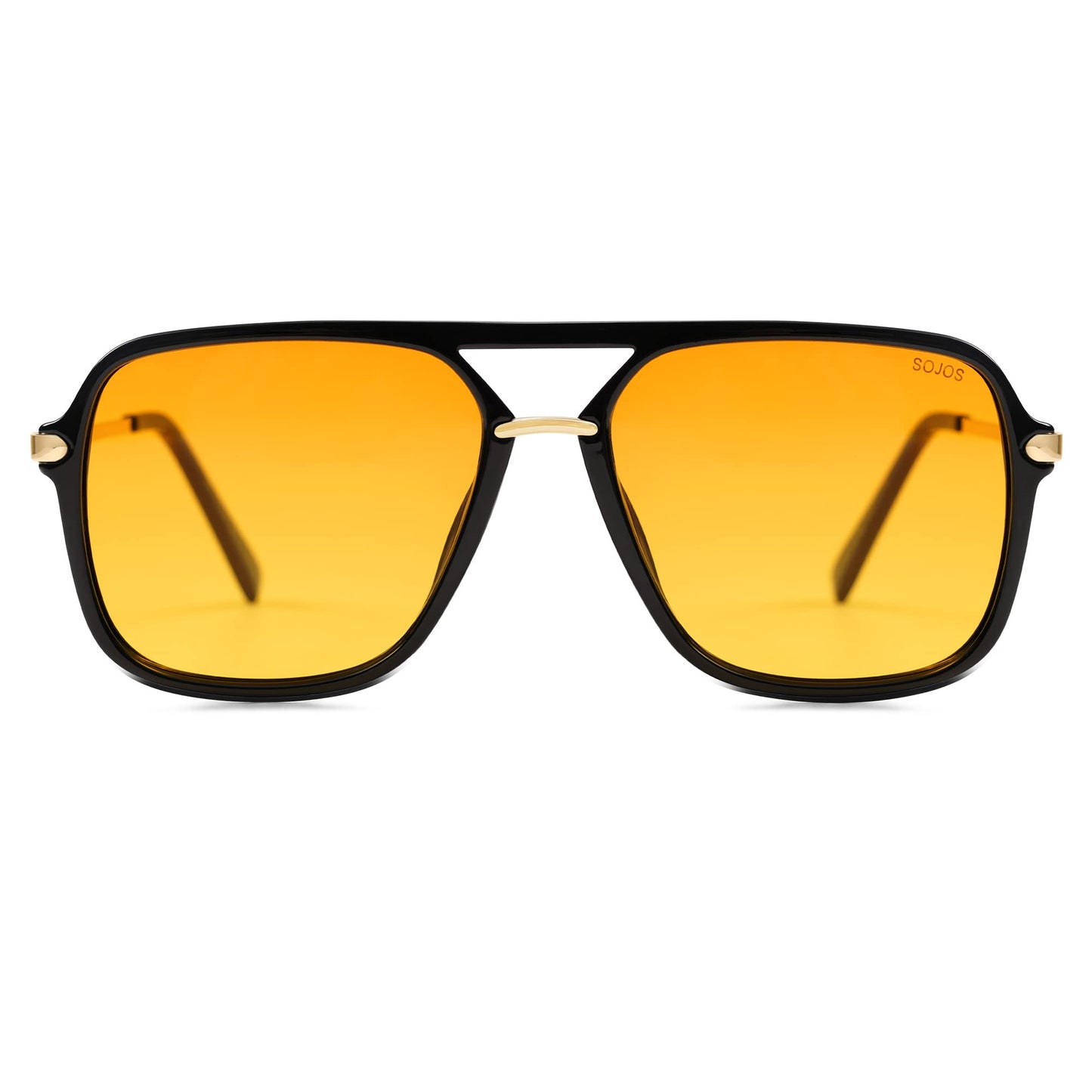 SOJOS Sunglasses for Women & Men, Square, Black Yellow, SJ2229