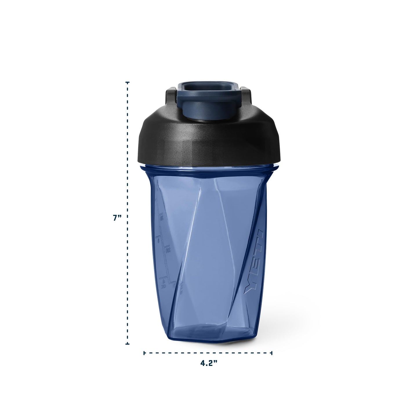 YETI Yonder Helimix Vortex Blender Shaker Bottle Holds up to 20oz | No Blending Ball or Whisk | USA Made | Portable Pre Workout Whey Protein Drink Shaker Cup | Dishwasher Safe, Navy