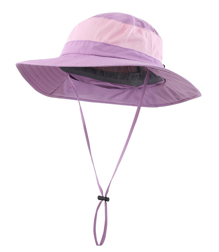 Home Prefer Womens UPF50+ Sun Protection Hat for Fishing Cycling Boating Hiking Gardening Mesh Sun Hat Purple