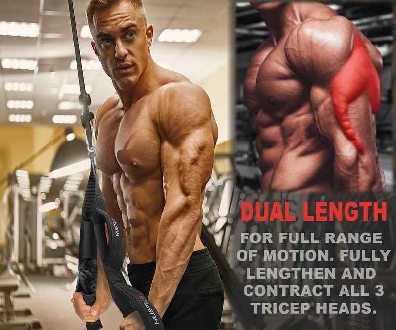 Tricep Rope Cable Attachments - Versatile Gym Equipment for Home Workouts | 4 Anti-Slip Handles