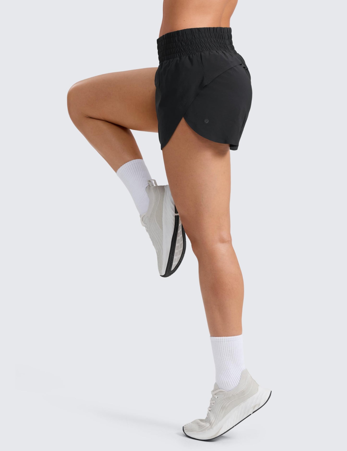 CRZ YOGA Split Dolphin Running Shorts 2.5" Black Medium