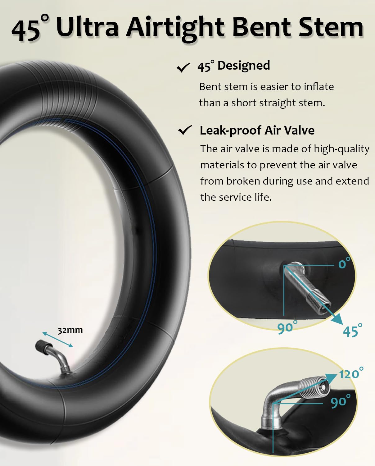 70/65-6.5 Tire Off Road, 10 Inch Heavy-Duty Tube, 10x2.75-6.5/ 10x2.70-6.5 Tube Fit for Hiboy Titan Pro/Max3~Hover-1 Alpha~Wheelspeed 1 Pro~JoyorY-S~Ninebot Max G2~Evercross Electric Scooter