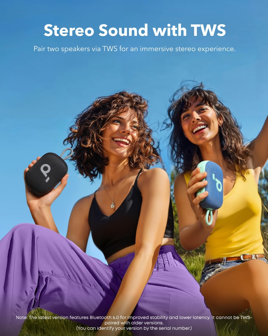 Soundcore Select 4 Go Bluetooth Shower Speaker by Anker, IP67 Waterproof/Dustproof, Ultra-Portable Bluetooth Speaker, 20H Playtime, Floatable, Powerful Sound, Electronics for Outdoors/Home/Travel