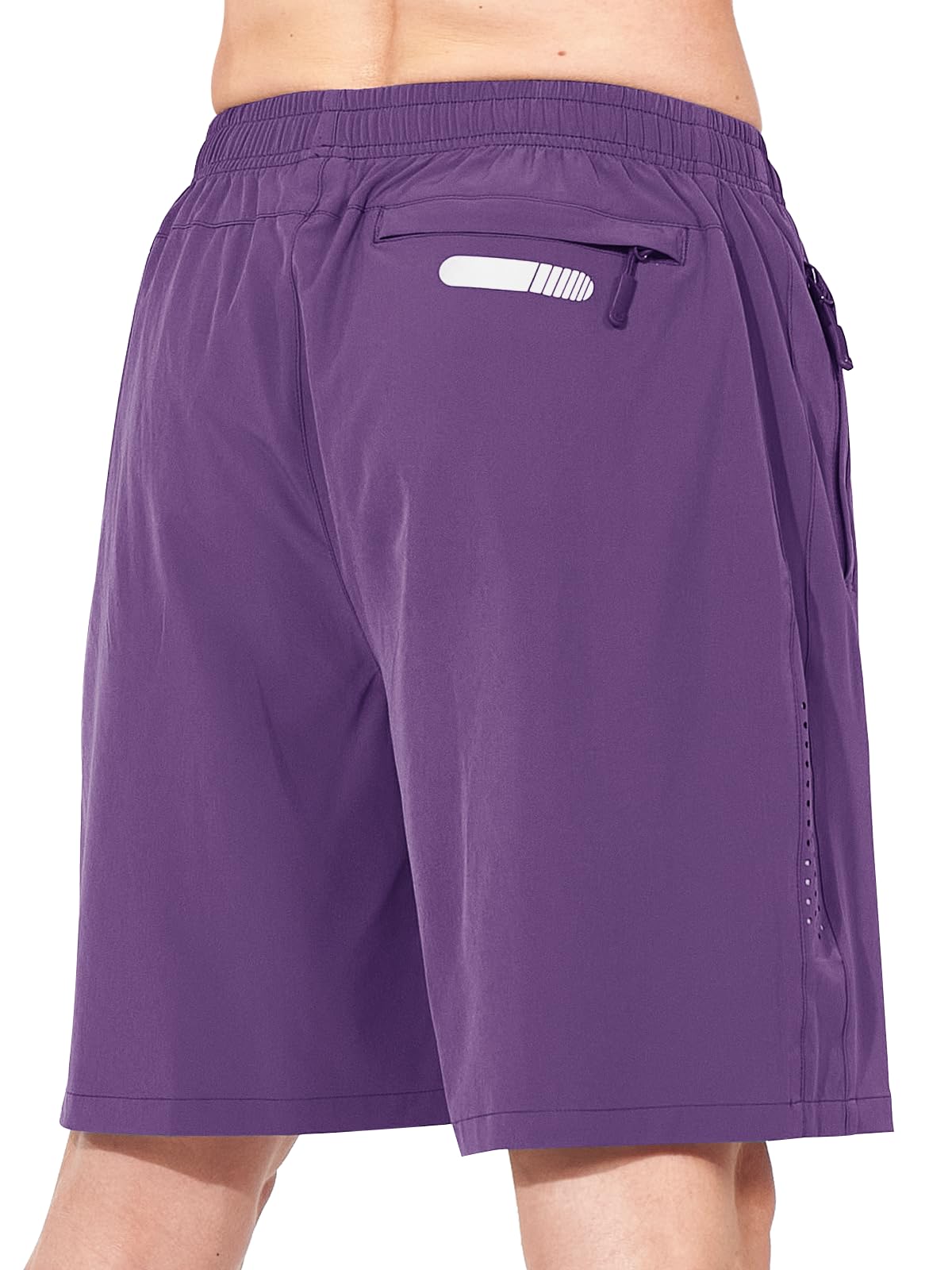 NORTHYARD Men's Athletic Running Shorts Gym Workout 7"/9"/5" Quick Dry Lightweight Sports Basketball Tennis 3 Zipper Pockets Purple L