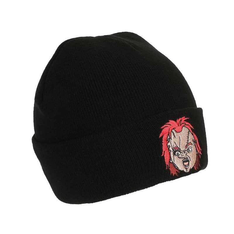 Bioworld Chucky Embroidery Black Acrylic Knit Standard Cuff Beanie