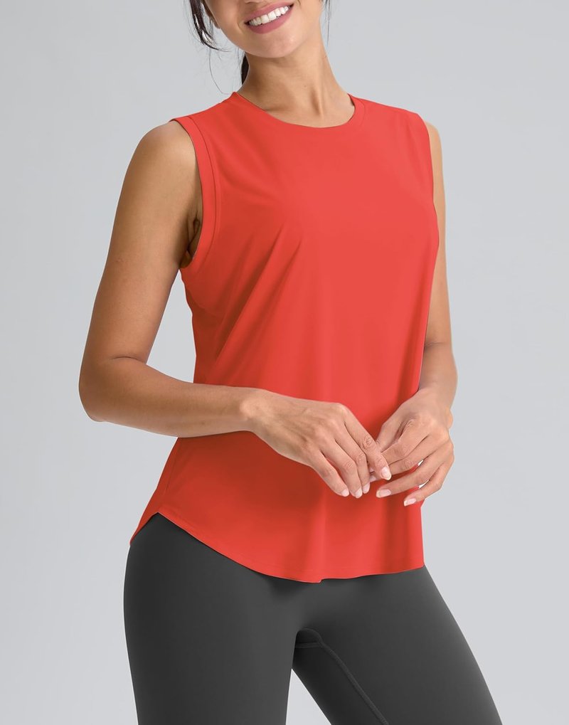 SANTINY Women's Sleeveless Workout Tops - Breathable Lightweight Yoga & Tennis Tank Shirts | Athletic Running Wear