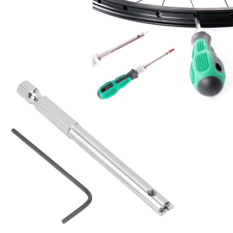 Mrisata Stainless Steel Bike Spoke Nipple Insertion Tool Bike Spoke Nipple Removal Tool Wheel Spoke Nipple Removal Tool Spoke Nipple Insertion Tool for Bike Repair Spoke Nipple Removal