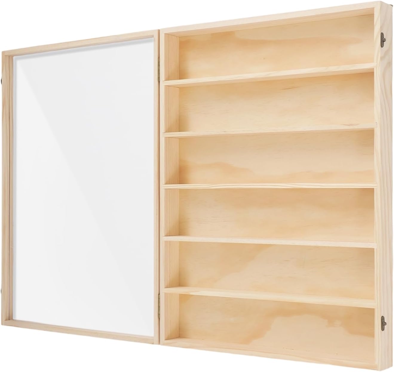 Wall Mounted Display Cabinet - 6 Tier Acrylic Door Showcase for Minifigures & Small Models | Space-Saving Design