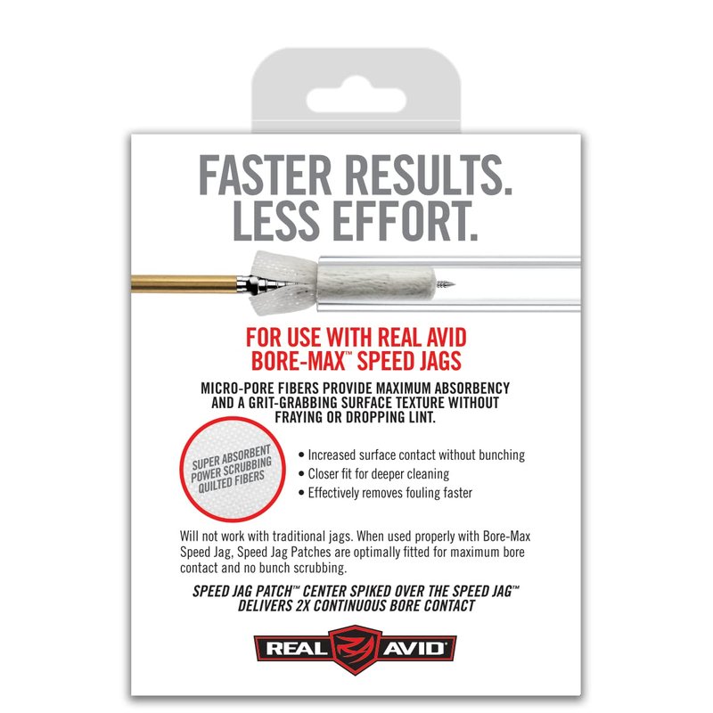 Real Avid Bore-Max Speed Patches Refill Pack, Gun Cleaning Supplies, Pistol/Rifle Cleaning Patches, 250-Count (Handgun .22cal (4")),White