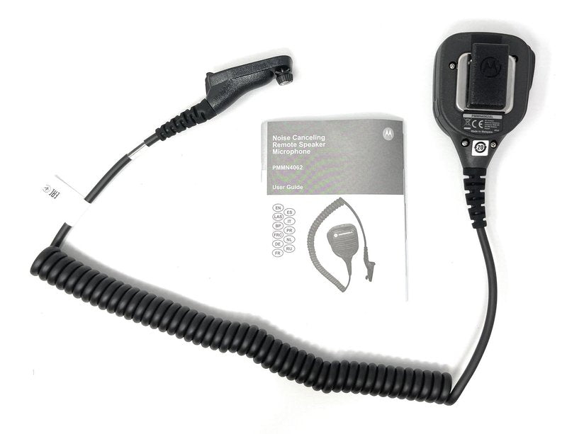 Motorola Solutions OEM PMMN4062 PMMN4062AL Remote Speaker Microphone Emergency Button Intrinsically Safe Noise Cancelling IMPRES Audio Microphone 3.5mm Ear Jack