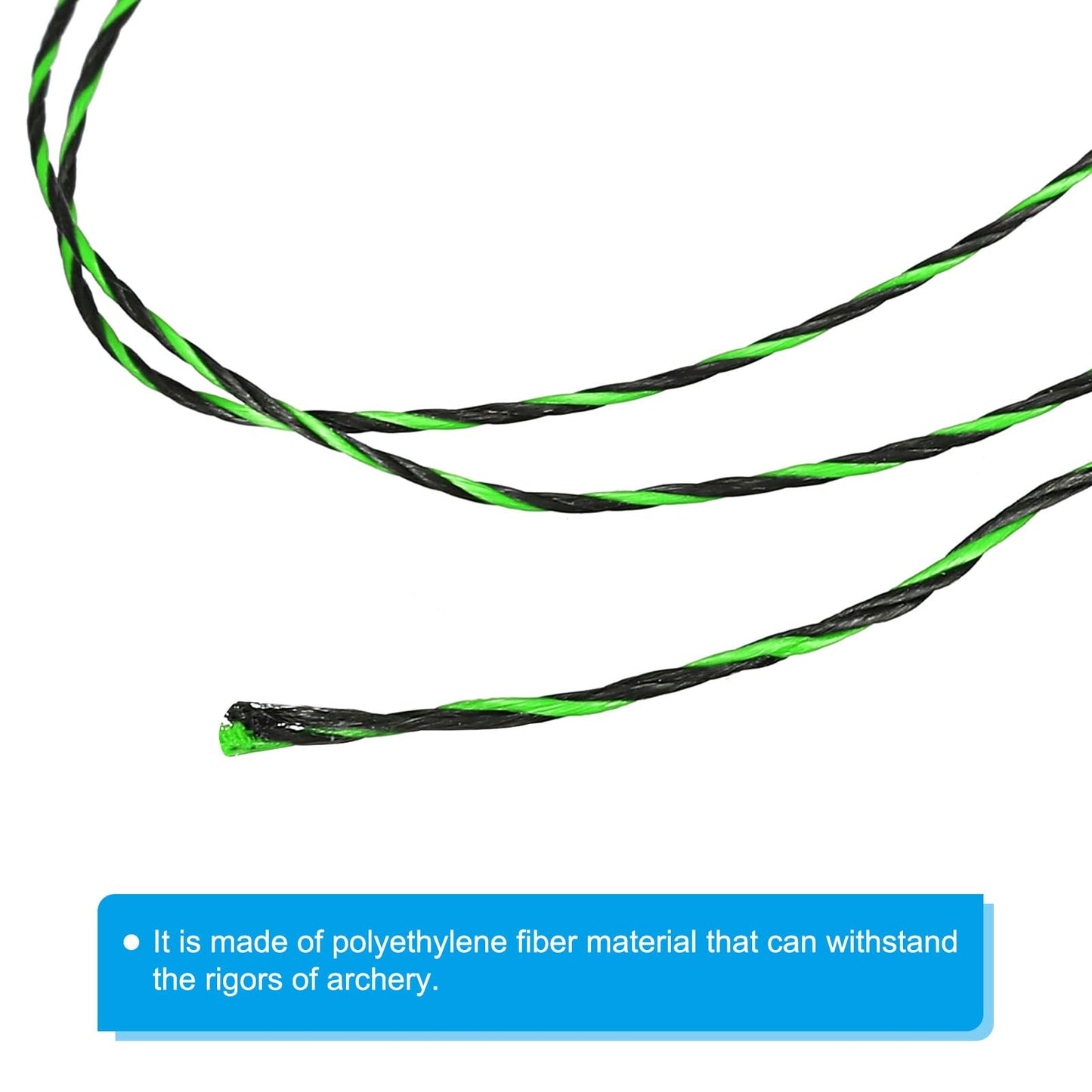 PATIKIL Archery Bow String Serving Thread 120 Yard/110M, 0.03" / 0.8mm Dia Bowstring Thread for Tying Peep Sight Nock Compound Recurve Bow, Green Black