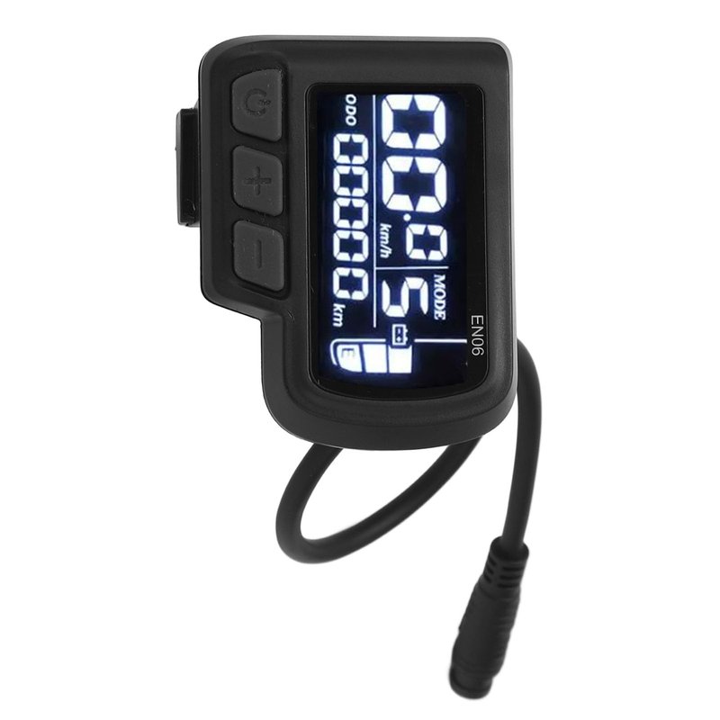 Drfeify EN06 LCD Electric Bike Display Meter with Connector for 22.2mm Handlebar Bike Speed Meter with Light Connector 6pin Wire 24V 36V 48V 60V