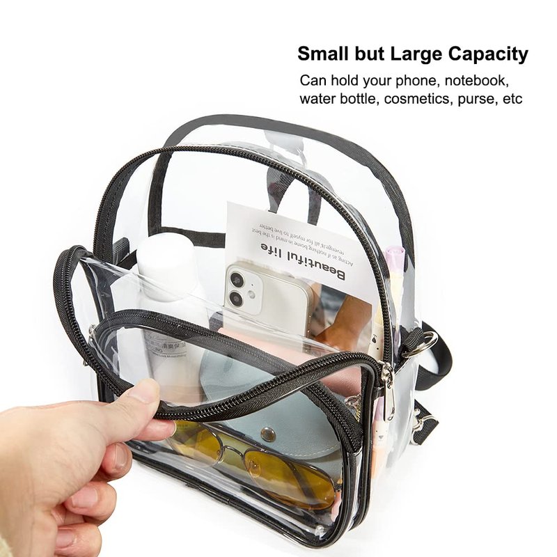 COVAX Heavy Duty Clear Backpack, Large Transparent Clear Bookbag, See Through Backpack for College, Work, Security Travel & Sports