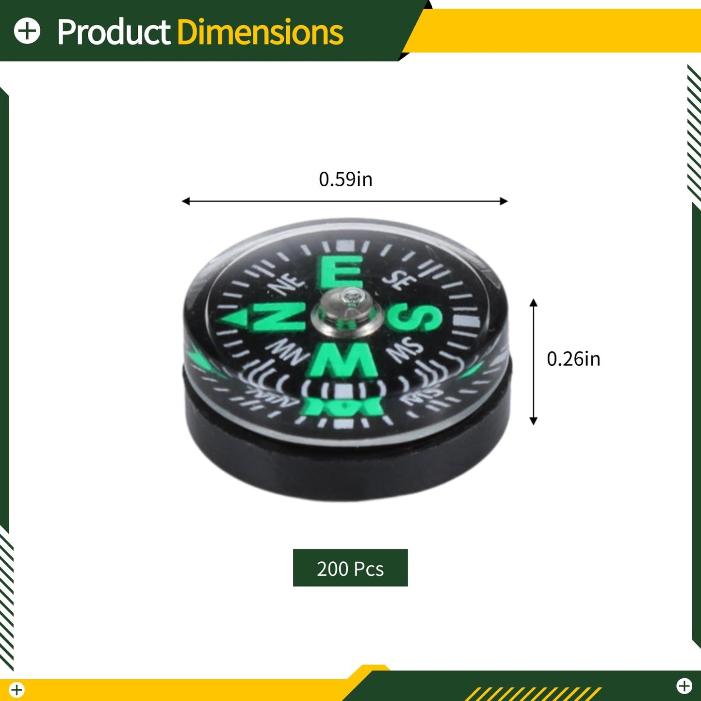 200 Pcs Button Compasses, Mini Oil Filled Compasses, Pocket-Sized Survival Compasses, Portable Plastic Compasses for Hiking, Camping, Touring, and Other Activities