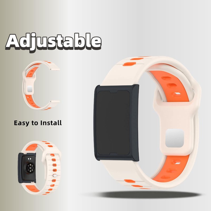 QHBAMD 3 Pack Compatible for Amazfit Helio Strap Silicone Band- Soft Breathable Waterproof Sport, Adjustable for Women Men